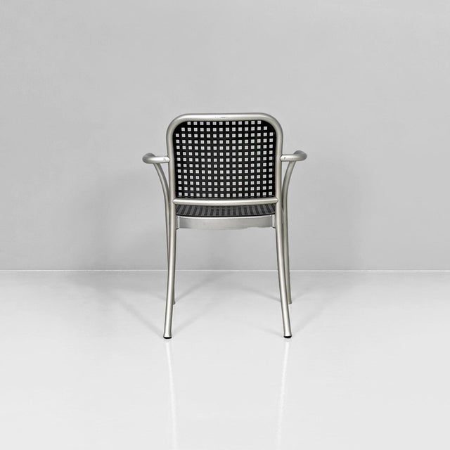 Italian Modern Chairs in Silver by Vico Magistretti for De Padova, 1980s, Set of 4 For Sale - Image 6 of 18