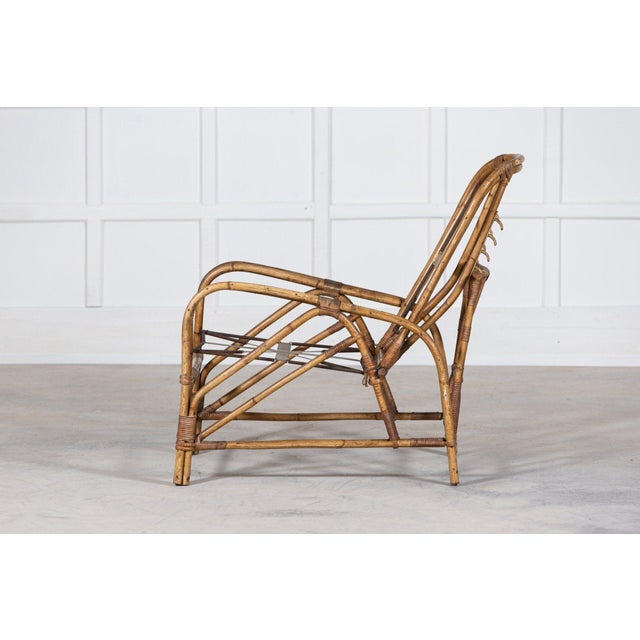 Mid-Century English Bamboo Reclining Armchair, 1950s For Sale - Image 6 of 14