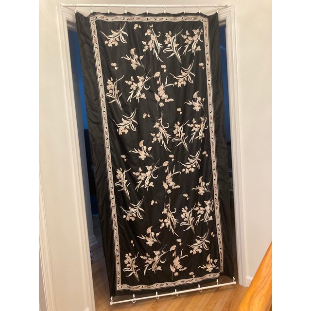 Art Nouveau Floral Embroidered Silk Textile Vintage Wall Hanging For Sale - Image 15 of 16