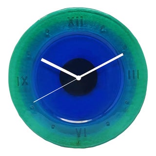 Mid-Century Modern Murano Glass Wall Clock from Cà Dei Vetrai, 1960s For Sale