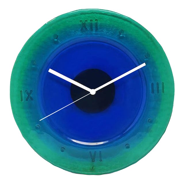 Mid-Century Modern Murano Glass Wall Clock from Cà Dei Vetrai, 1960s For Sale