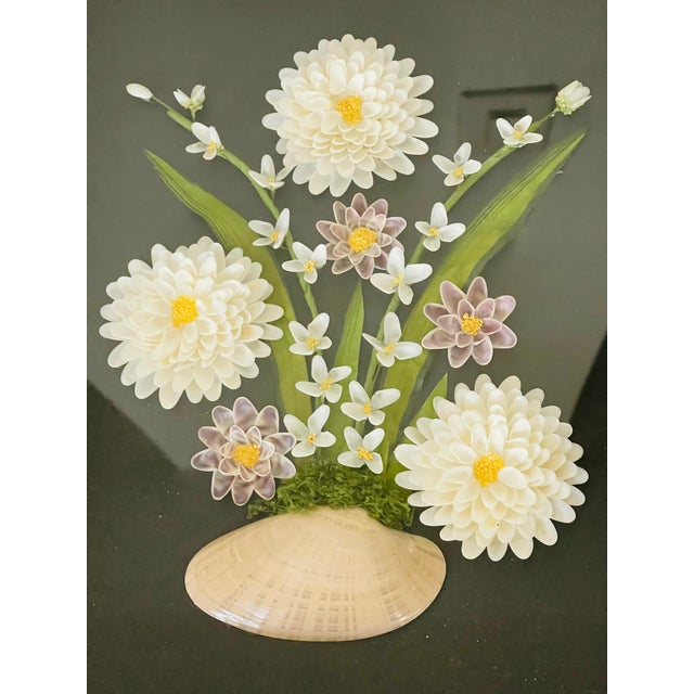 Palm Beach Sea Shell Art Floral Installation Framed For Sale - Image 4 of 5