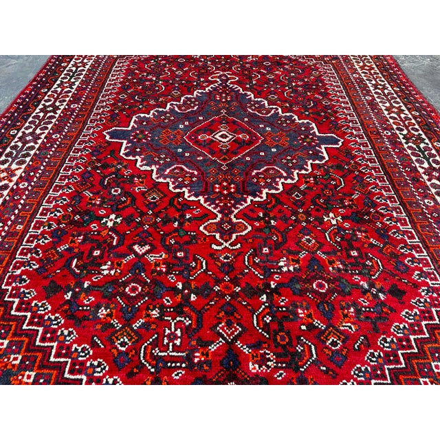 Vintage Persian Shiraz Rug For Sale - Image 4 of 7