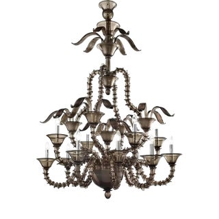 Handcrafted Modern Fumé Murano Glass Chandelier by Simoeng For Sale