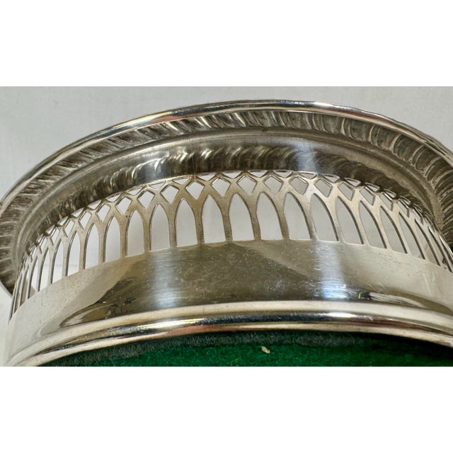 Wood Vintage Cavalier Silver Plate Wine Coaster With Wooden Bottom From England - Circa 1940 For Sale - Image 7 of 10
