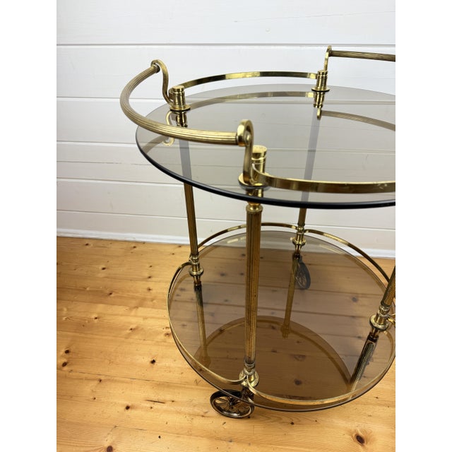 Mid-Century Modern Brass and Glass Side Table from Vereinigte Werkstätten, 1920s For Sale - Image 6 of 11
