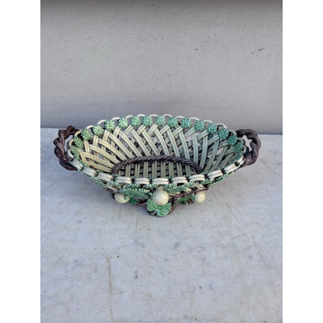 Late 19th Century Small French Majolica Reticulated Jardiniere Circa 1890 For Sale - Image 5 of 7