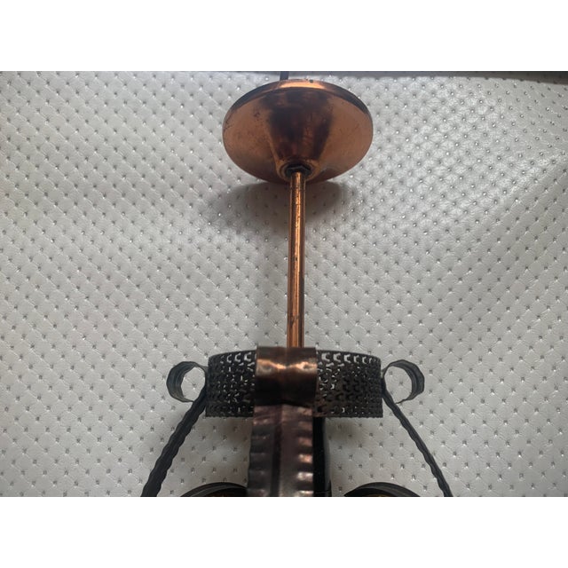 Vintage Hanging Lamp in Metal and Copper with Honey Glass, 1970s For Sale - Image 17 of 18