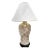 Early 21st Century Large Asian Rounded Taupe Printed Pattern Porcelain Table Lamp For Sale