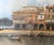 Blue Torri del Benaco Borelli Guido, Hotel Albergo Gardesana Harbor, 1970s, Oil Painting on Canvas For Sale - Image 8 of 13