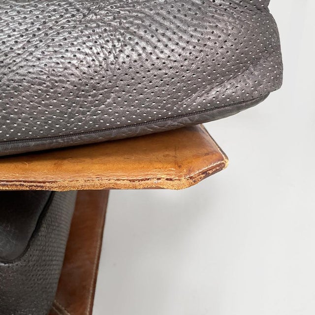 Italian Modern Black Leather Diesis Sofa attributed to Antonio Citterio and Paolo Nava for B&B Italia, 1980s For Sale - Image 10 of 18