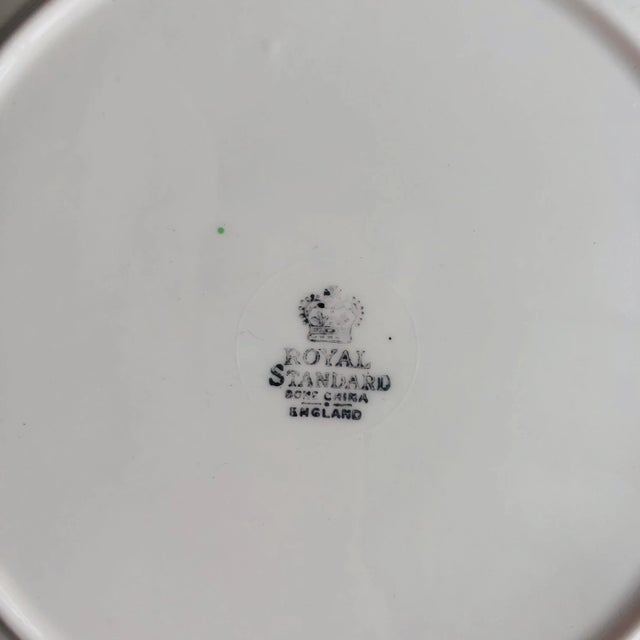 1960s Vintage Royal Standard Fine Bone China "Sunset" Pattern Plates S/4 For Sale - Image 5 of 6