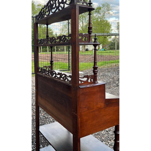 19th Century Victorian Mahogany Etagere Desk For Sale - Image 12 of 12
