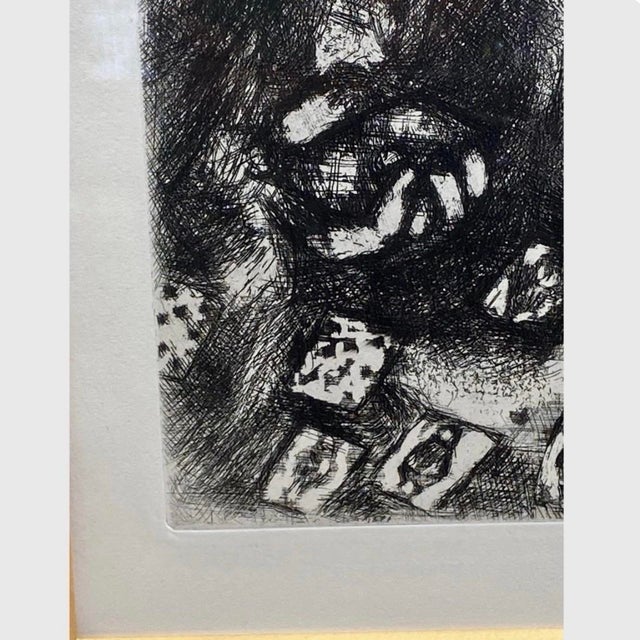 Marc Chagall the Fortune Tellers Etching Print 1952 Ed 200 Gold Frame Fine Art For Sale In Fayetteville, AR - Image 6 of 11