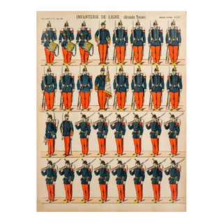 1880s - 1890s French Military Print - Imagerie d'Épinal - #107 - Infanterie De Ligne (Grande Tenue) For Sale
