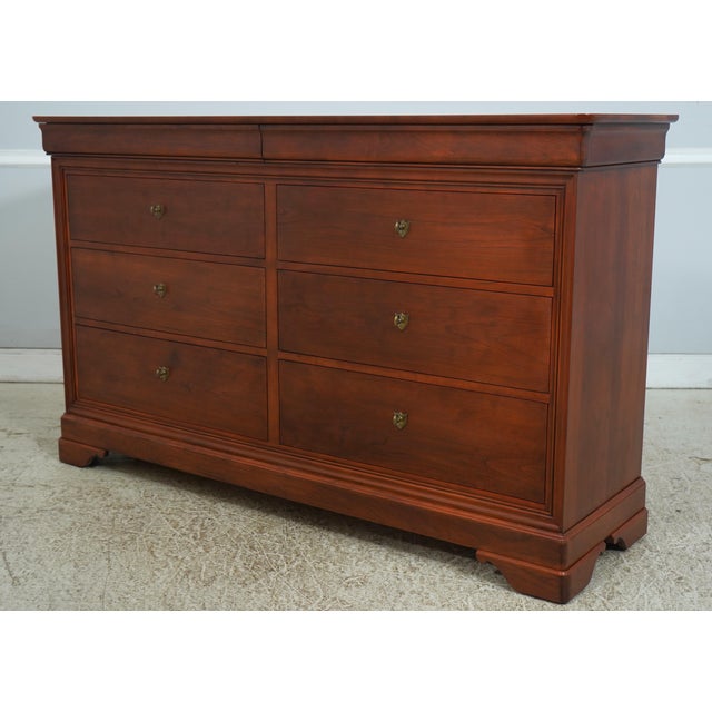 Stickley Stickley Cherry Marseilles 8 Drawer Double Dresser W. Mirror For Sale - Image 4 of 15