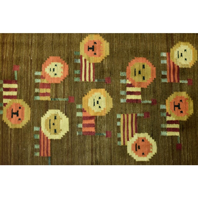 Yellow Vintage Polish Woven Tapestry by Maria Janowska for Wielkopolska Spółdzielnia Pracy Przemysłu Artystycznego in Poznań, 1970s For Sale - Image 8 of 15