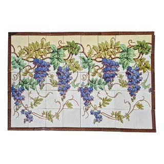 Large Art Nouveau Glazed Relief Panel of Tiles attributed to Gilliot, 1920s, Set of 62 For Sale