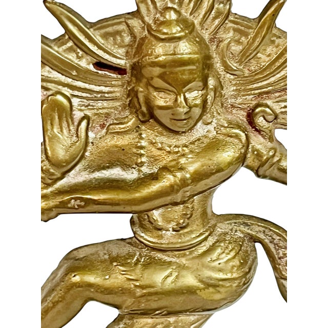 Vintage Brass Indian Nataraja Hindu God Figure For Sale - Image 6 of 7