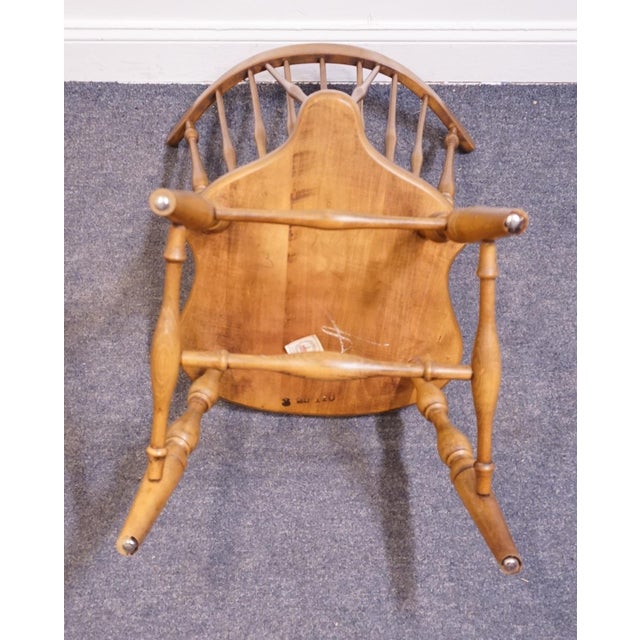 Pennsylvania House Solid Hard Rock Maple Colonial Early American Fiddleback Duxbury Windsor Dining Side Chair For Sale - Image 9 of 12