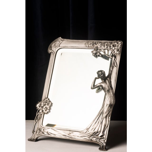 Art Nouveau Mirror with Female Figure and Floral Decoration from WMF For Sale - Image 11 of 15