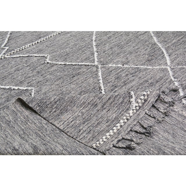 Contemporary Moroccan Hand Knotted Wool Rug,10'X14' For Sale In New York - Image 6 of 6