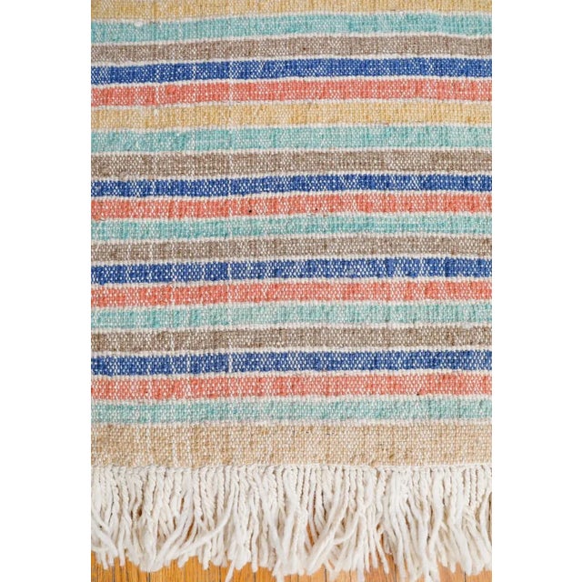 Textile Reversible Ultra Shag Moroccan Wool Rug With Multicolor Stripe Back 6x9' For Sale - Image 7 of 12