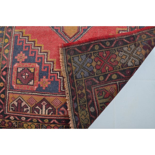 Red Turkish Wool Oushak Nomadic Natural Rug For Sale - Image 10 of 11