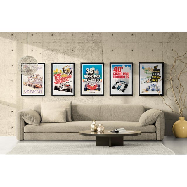 An original vintage motorsport poster for the 1997 Grand Prix de Monaco. This piece captures the high-speed thrill and...
