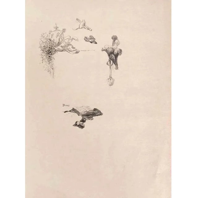 Small tales to my sister is a lithograph on paper realized by hegesippe Moreau in 1838. The artwork is in good condition....