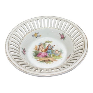 Vintage Schumann Bavaria Reticulated Porcelain Bowl For Sale