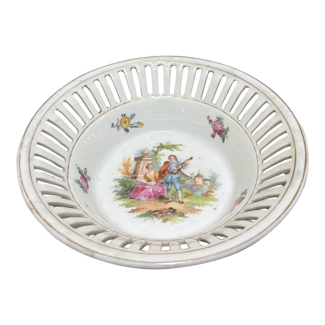 Vintage Schumann Bavaria Reticulated Porcelain Bowl For Sale