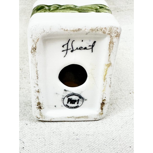 Green Vintage Majolica Style Camel Candlesticks-a Pair For Sale - Image 8 of 9