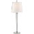 Thomas O'Brien for Visual Comfort Signature Lyra Buffet Lamp in Polished Nickel & Crystal with Linen Shade For Sale