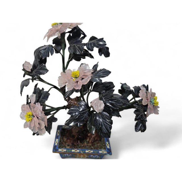 20th-Century Bonsai Trees in Agate, Crystal, and Nephrite Jade, 1950s For Sale - Image 3 of 17