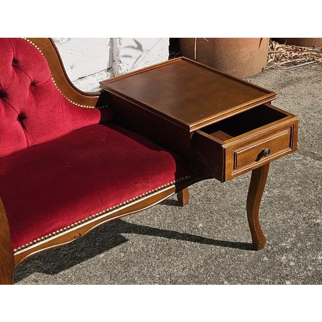 French Telephone Bench in Red, 1970s For Sale - Image 13 of 17