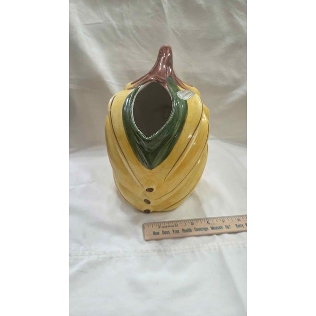 Majolica 1970s Majorca Imported From Italy Hand Painted Banana Themed Pitcher Like New For Sale - Image 4 of 9