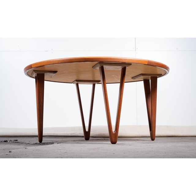 Round Teak Coffee Table attributed to Tove & Edvard Kindt-Larsen, Denmark, 1950s For Sale - Image 3 of 9