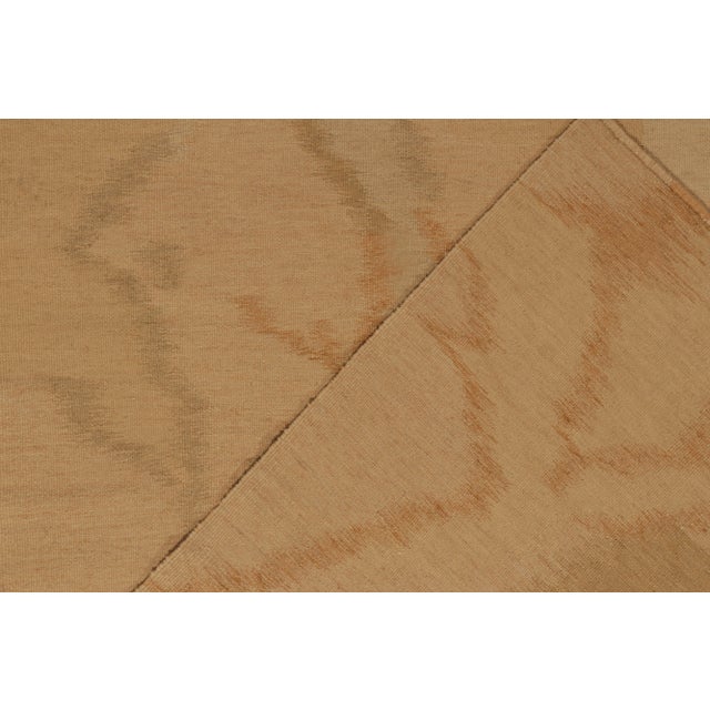 Textile Vintage Handmade Kilim in Beige-Brown Abstract Pattern For Sale - Image 7 of 8