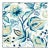Schumacher Alexandra Vine Linen Fabric in Navy & Leaf For Sale