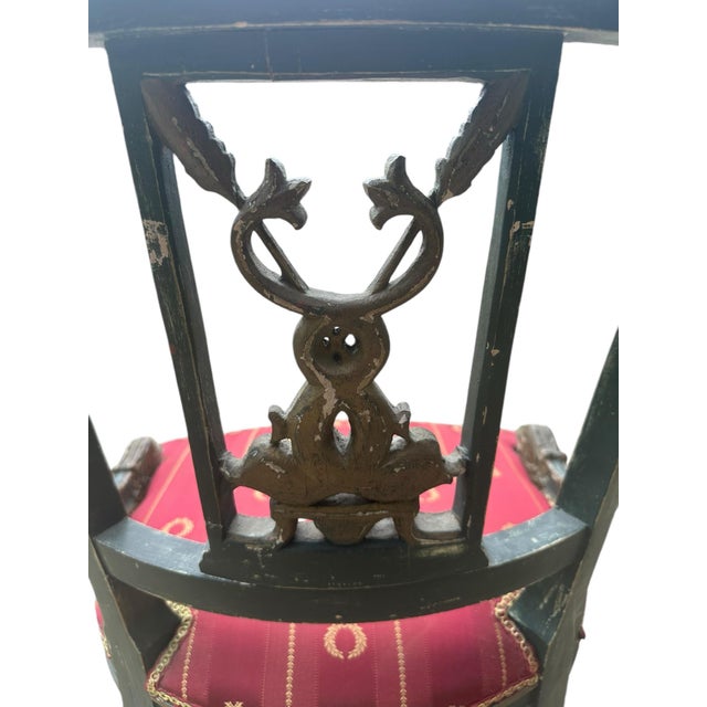 A 19th Century Venetian Hand Carved Empire Chair from Italy is a remarkable piece that showcases the elegance and...