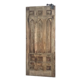 Antique Gothic Solid Wood Door With Iron Hardware For Sale