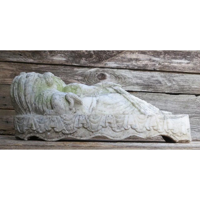 Antique Marble Reclined Kwan Yin Buddha Statue For Sale In Seattle - Image 6 of 13