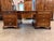 Mid-20th Century Chippendale Style Mahogany Partners Executive Desk With Embossed Leather Top, Circa 1950s For Sale - Image 11 of 18