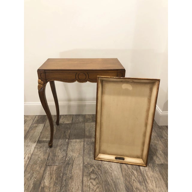 French Style Serving Tea Table W/ Removable Tray Side/Accent Table For Sale In Boston - Image 6 of 9