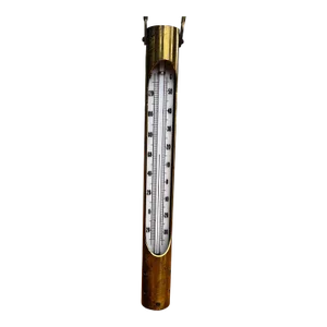 1960s Hanging Brass Temperature Thermometer Gauge
