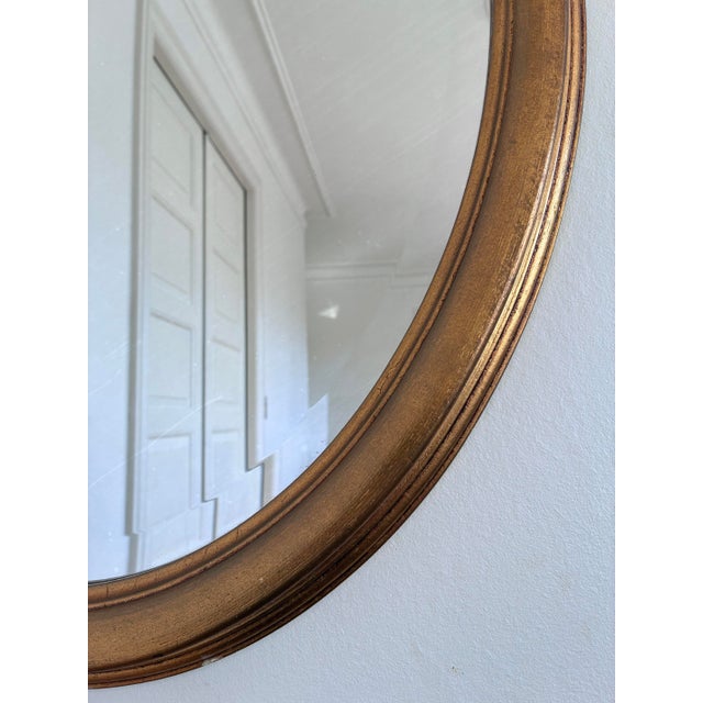 Vintage Oval Giltwood Beveled Mirror – Hollywood Regency, Belgium, 1970s For Sale - Image 6 of 9