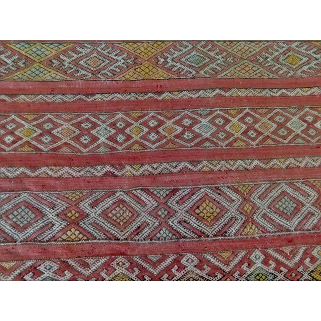 1960s Vintage Mid-Century Flatwoven Moroccan Kilim Rug 3'x 5'10" For Sale - Image 4 of 13