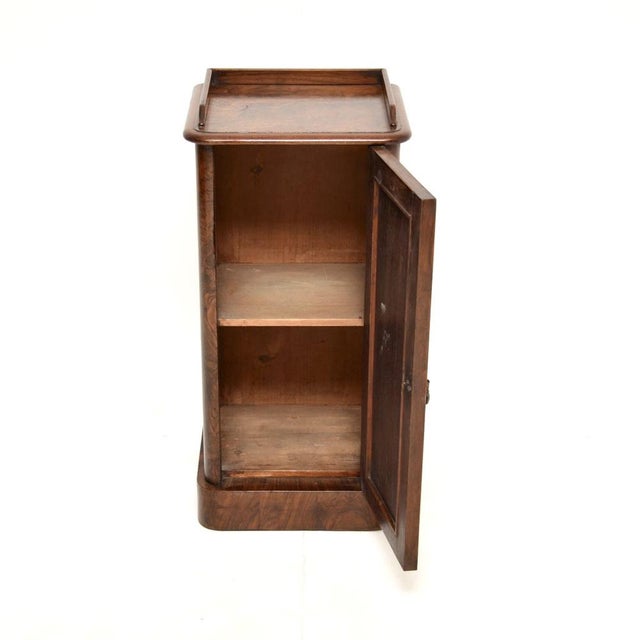 Antique Victorian Burr Walnut Bedside Cabinet, 1860s For Sale - Image 3 of 9