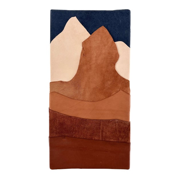 "Cathedral Mountain, Sedona" Abstract Leather Landscape Artwork For Sale